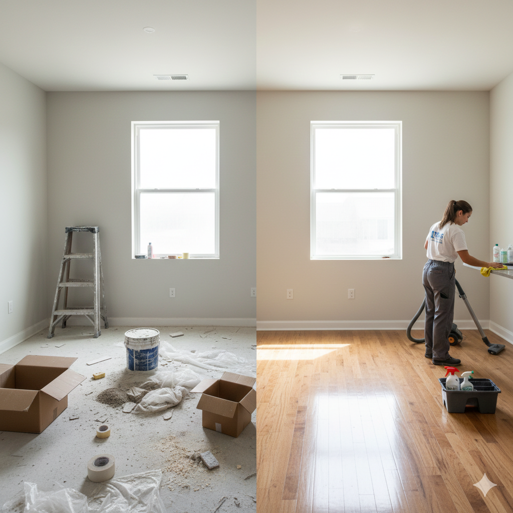 Professionelle Endbaureinigung nach Bauphase – sauberes Haus bereit zum Einzug