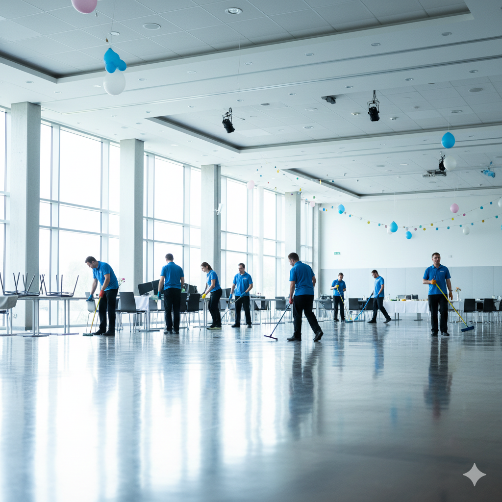 Eventreinigung nach Firmenfeiern und Veranstaltungen – Saubere Location am nächsten Morgen